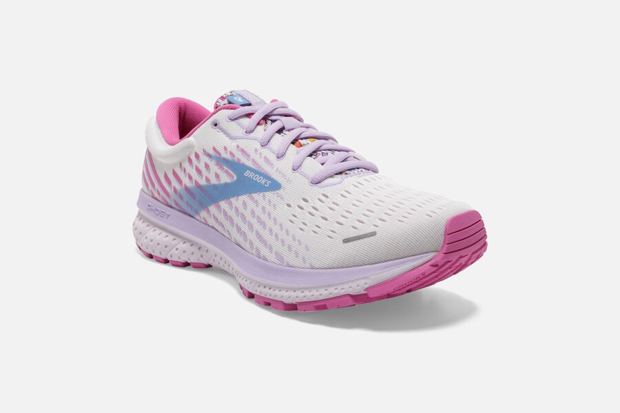 Brooks Ghost 13 Road Loopschoenen Dames - Wit/Roze/Blauw - 457036WQN